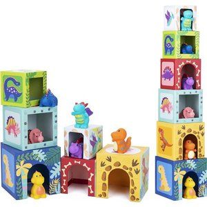 Toddlers and Babies Dinosaur Sorting and Stacking Toys Blocks for 1-3 Kids